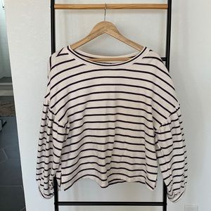 Ten Sixty Sherman striped balloon-sleeved top